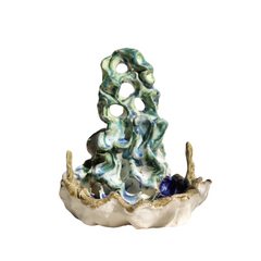 55 - Nína Óskarsdóttir, "Laug", Glerjaður steinleir, 16.5x15x17cm, 2023.