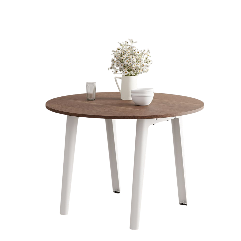 TIPTOE Round Dining Table New Modern Walnut Steel Legs ø110cm