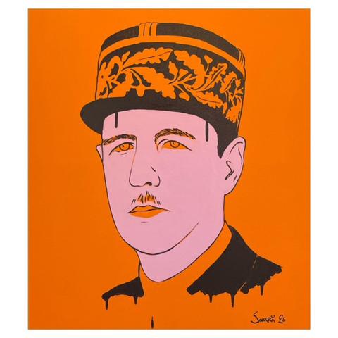 83 - Snorri Ásmundsson,  "Charles de Gaulle", Akrýl á striga,  70x80cm, 2025.