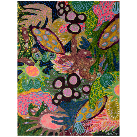 78 - Salvör Sólnes, "Afæta", Akrýl á striga, 30x40cm, 2025.