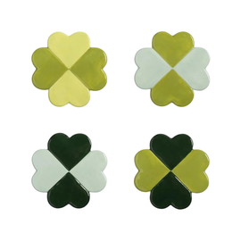 &KLEVERING Set Of 4 Coasters Lucky Clover