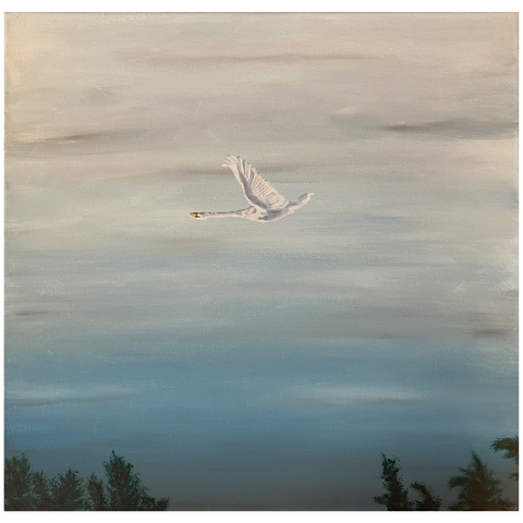 100 - Þórarinn Ingi Jónsson, "Svanur", Akrýl á striga, 40x40cm, 2025.