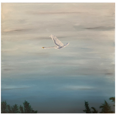 100 - Þórarinn Ingi Jónsson, "Svanur", Akrýl á striga, 40x40cm, 2025.