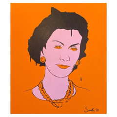 84 - Snorri Ásmundsson, "Coco Chanel", Akrýl á striga,  70x80cm, 2025.