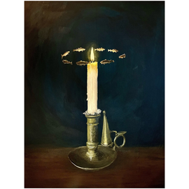 99 - Þórarinn Ingi Jónsson, "Hringsólun", Akrýl á MDF plötu, 50x40cm, 2024.