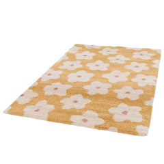 AFK LIVING Kids Rug Thick And ComforTable Fleurs Yellow
