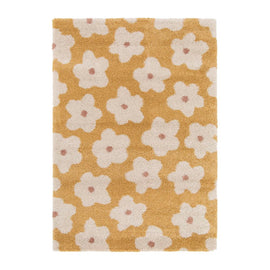 AFK LIVING Kids Rug Thick And ComforTable Fleurs Yellow