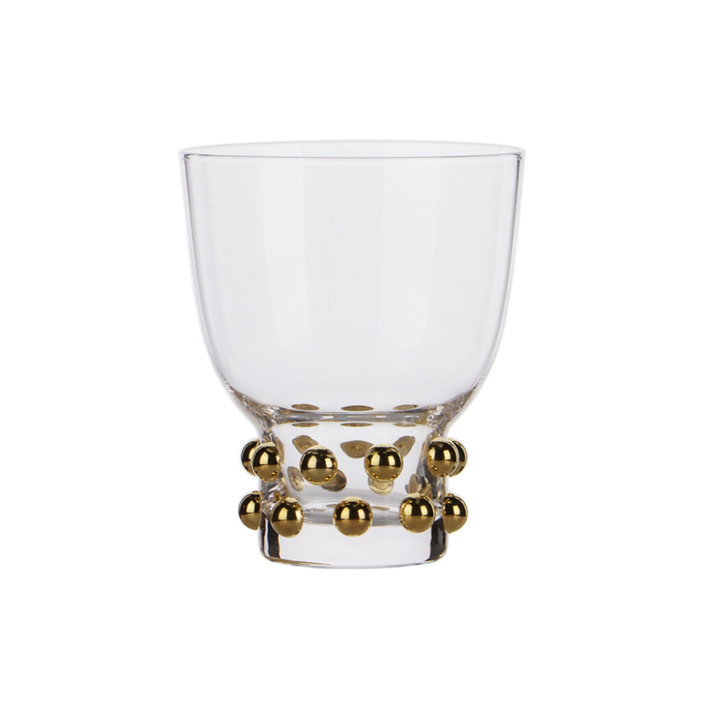 OPJET PARIS Glass Gumbler Gold Beaded 10cm