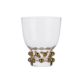 OPJET PARIS Glass Gumbler Gold Beaded 10cm