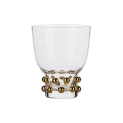 OPJET PARIS Glass Gumbler Gold Beaded 10cm