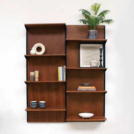 FURNIFIED Bookcase Amsterdam Walnut 160x205cm