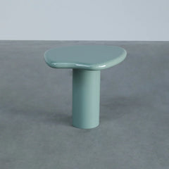 FURNIFIED Side Table Ada Low Glossy StoneSkin