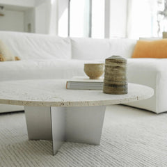FURNIFIED Round Coffee Table Bonzac 90 cm