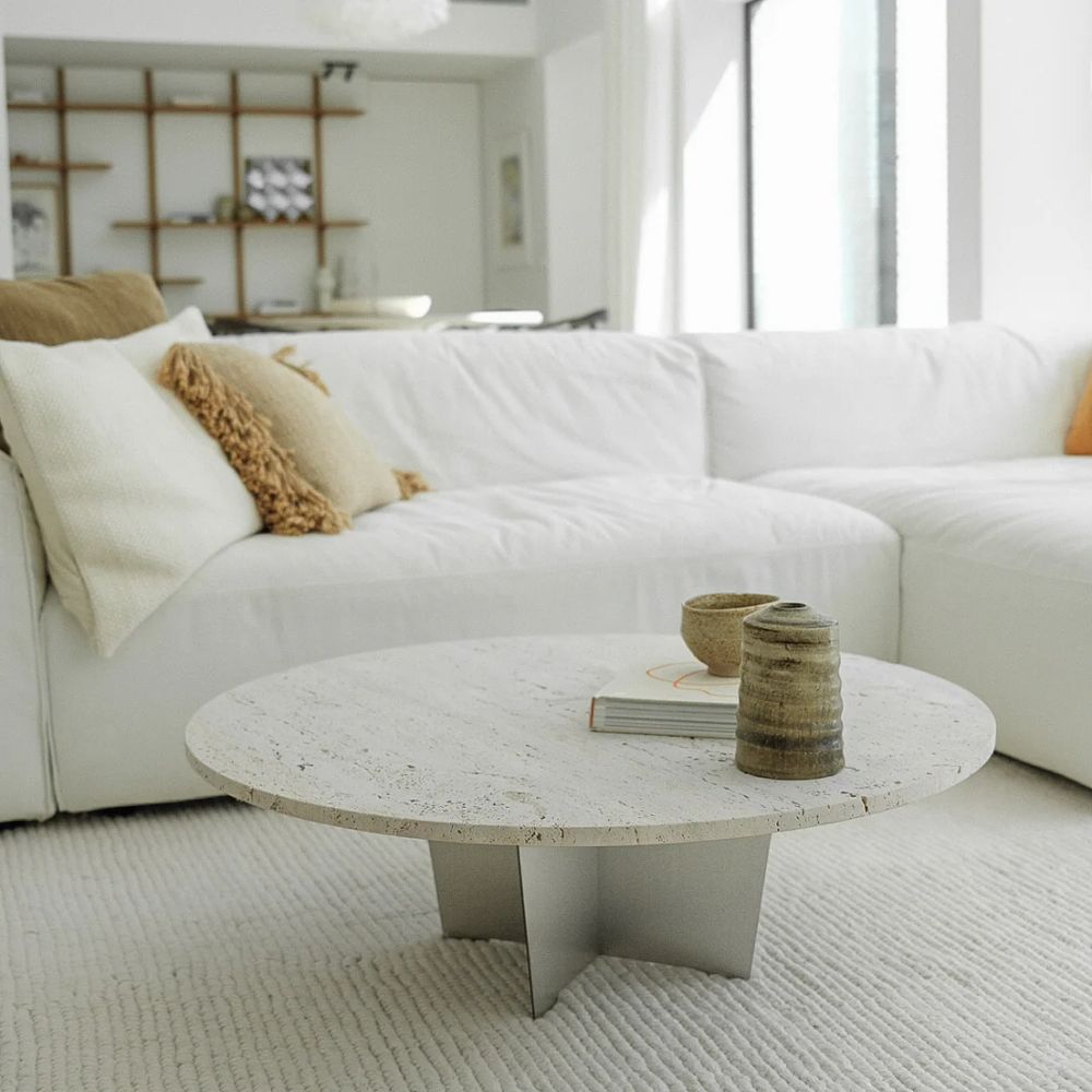 FURNIFIED Round Coffee Table Bonzac 90 cm