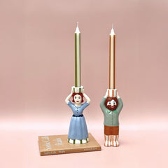 OPJET PARIS Candle Holder Woman Blue 21cm