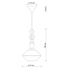 FERROLUCE Suspension Light Lariat Vetro 56cm