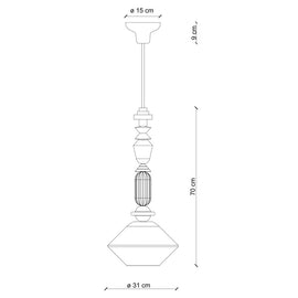 FERROLUCE Suspension Light Lariat Vetro 70cm
