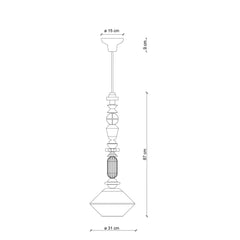 FERROLUCE Suspension Light Lariat Vetro 87cm