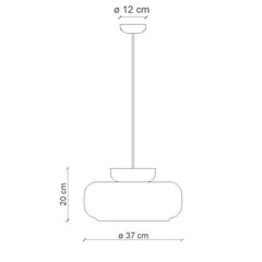 FERROLUCE Suspension Light Maracana White Glass 37cm