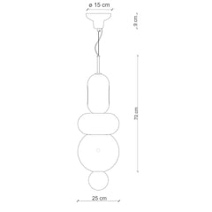 FERROLUCE Suspension Light Bumbum Mix Set 2 60cm