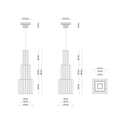 FERROLUCE Suspension Light Metra Mix 1 66cm