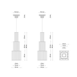 FERROLUCE Suspension Light Metra Mix 2 66cm