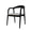 FURNIFIED Dining Chair Muret White Terry Fabric Black Oak