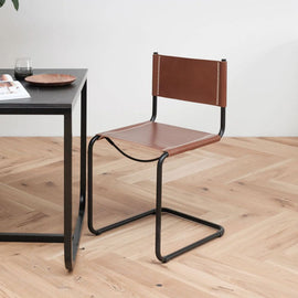 FURNIFIED Chair Swing Camel Leather