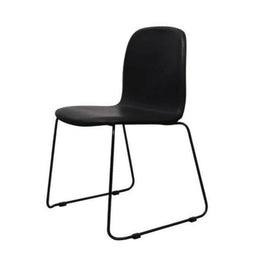 FURNIFIED Chair Cedric Black Leather
