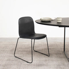 FURNIFIED Chair Cedric Black Leather