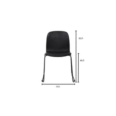 FURNIFIED Chair Cedric Black Leather