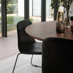 FURNIFIED Chair Cedric Black Leather