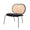 FURNIFIED Armchair London Natural Rattan Black Velvet