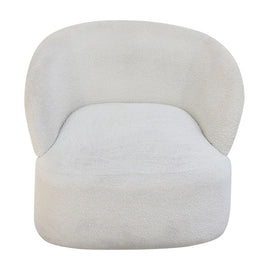 FURNIFIED Armchair Barriel White Terry Fabric