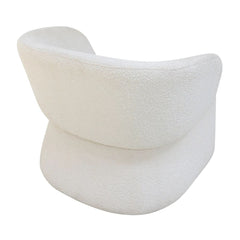 FURNIFIED Armchair Barriel White Terry Fabric