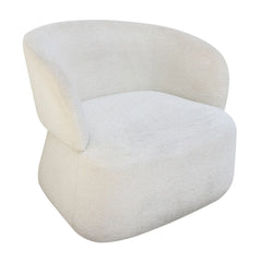 FURNIFIED Armchair Barriel White Terry Fabric