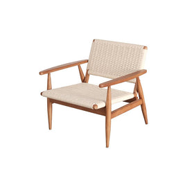 FURNIFIED Woven Chair Hobart Teak White
