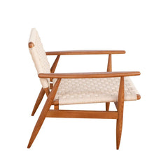 FURNIFIED Woven Chair Hobart Teak White