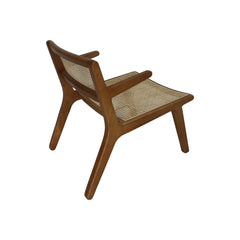 FURNIFIED Low Dining Chair Challans Walnut Rattan