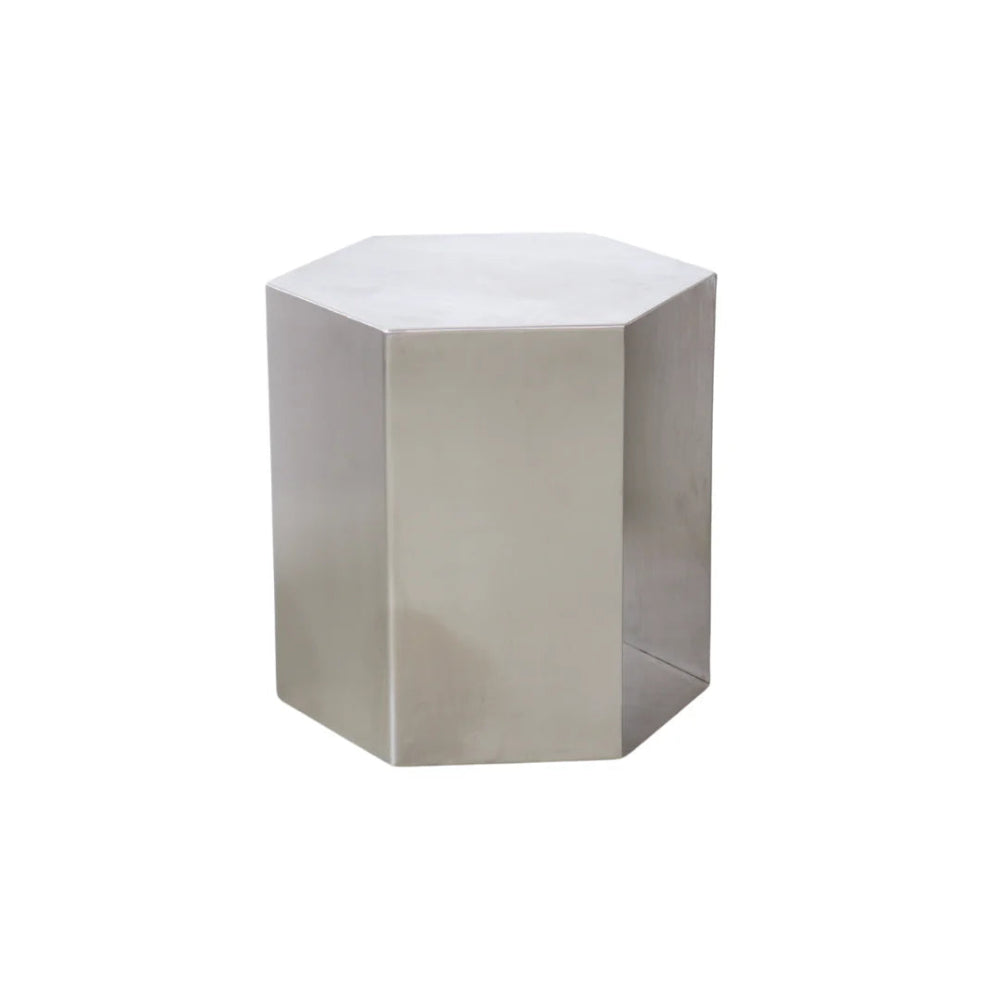 FURNIFIED Side Table Metal Brushed Steel