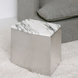 FURNIFIED Creully Coffee Table Steel Marble