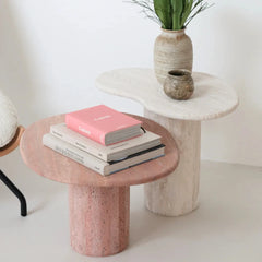 FURNIFIED Organic Side Table Canberra Travertine