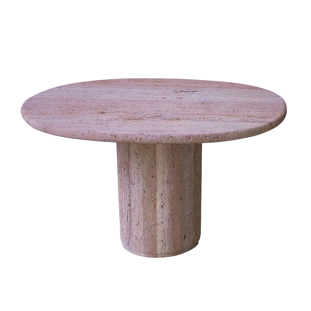 FURNIFIED Side Table Canberra Travertine 60cm