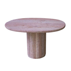 FURNIFIED Side Table Canberra Travertine 60cm