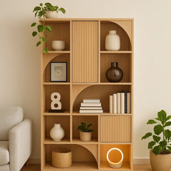 ZAGO Bookshelf Arty 10 Niches Natural Oak 200cm