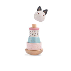 MOULIN ROTY Wooden Stacking Cat Tumbler Après La Pluie