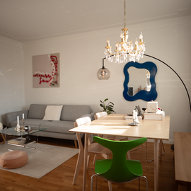 SALÓME HOLLANDERS Glazed Mirror Original 90cm Deep Blue