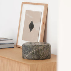 FURNIFIED Storage Bowl Green Travertine 25cm