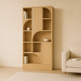 ZAGO Bookshelf Arty 10 Niches Natural Oak 200cm