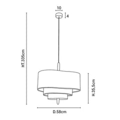 MARKET SET Suspension Light Pebble Fabric 58cm